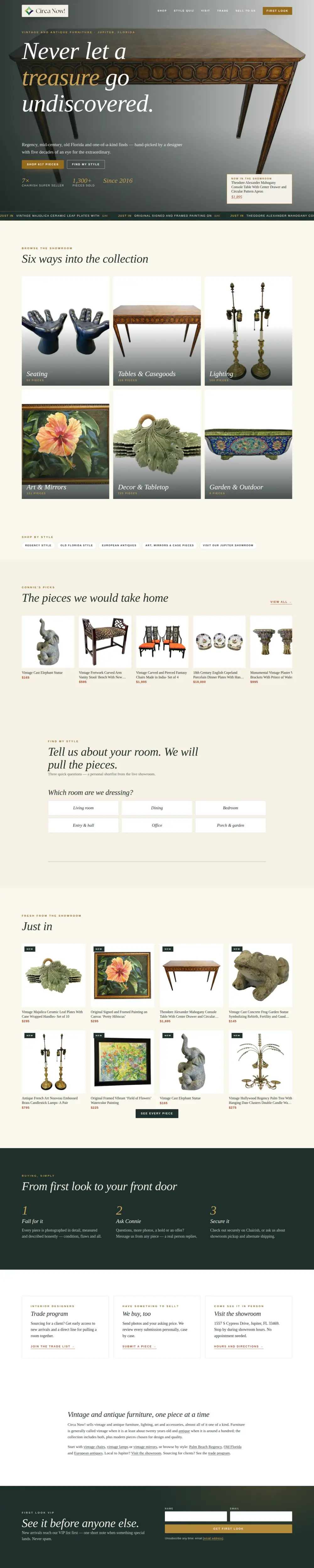 Circa Now! home page in a desktop browser