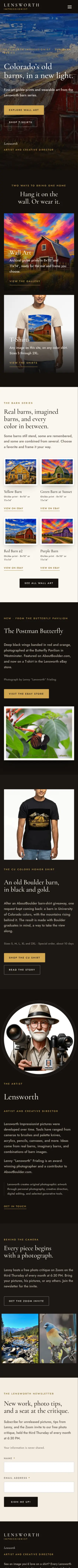 Lensworth home page on a phone